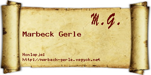 Marbeck Gerle névjegykártya